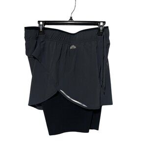 EMS NWT Womens Techwick Elemental Active + Short Skort L Black UPF 30+ Stretch